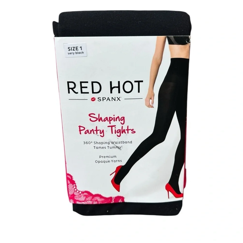 🌻NEW w/tag Spanx Red Hot Shaping Panty Tights 360° Waistband Control Size 1